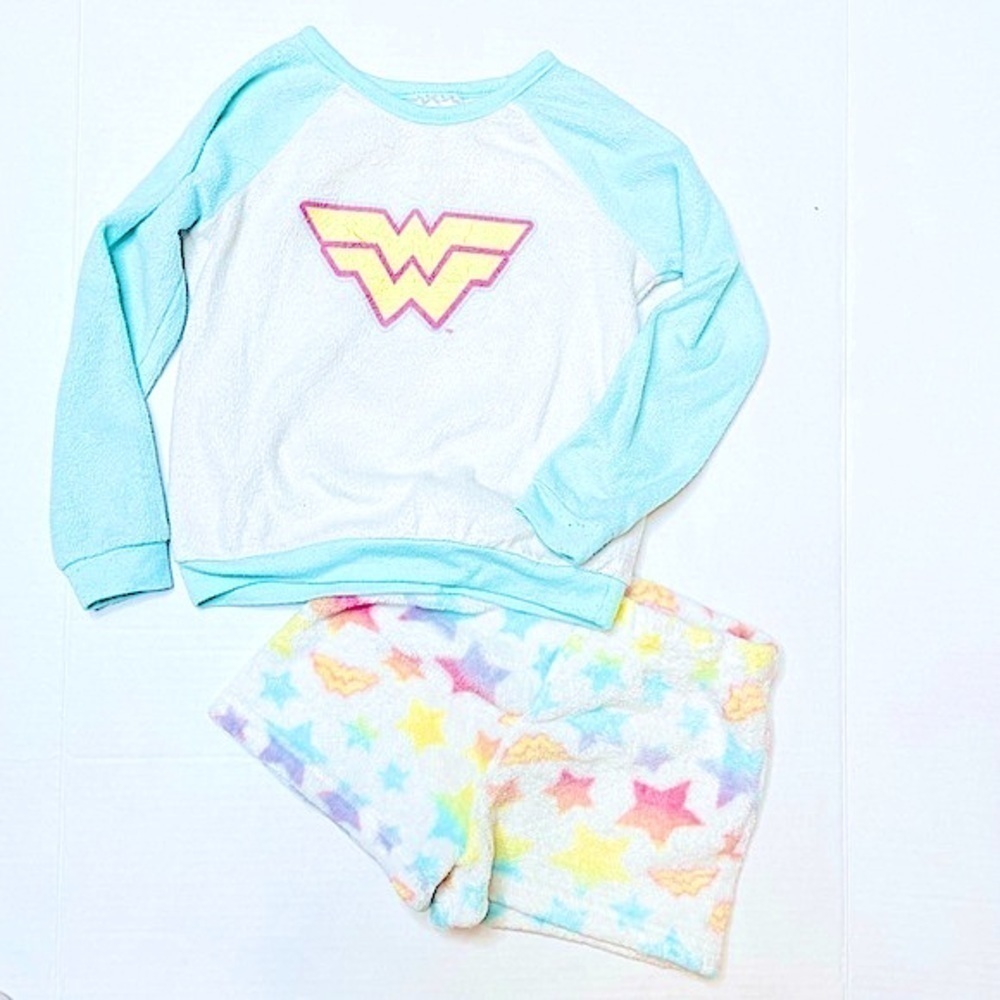 Justice League Wonder Woman Toddler Girl’s 2 Piece Fleece Pajamas Set Size 4T